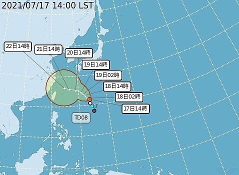 烟花颱風下周二起接近台灣。圖／氣象局