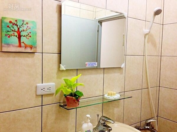 
5.廁所擺上盆栽，讓生活增添綠意盎然。
