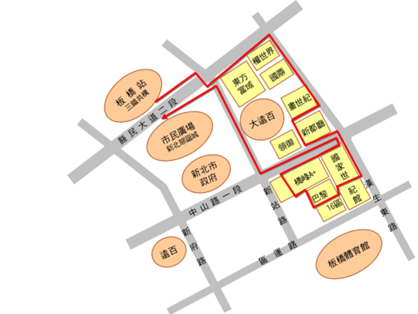 新板特區豪宅林立，開放空間也不少，有熱心網友製作聖誕推薦行程，希望全民重視開放空間。（翻攝自 自己的容積自己救 粉絲專頁）