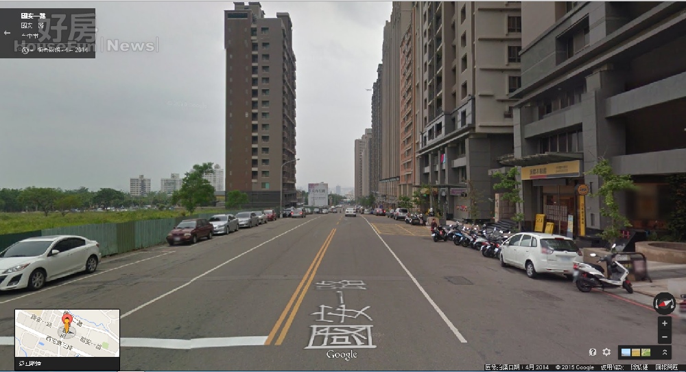 台中市西屯區的國安一路，去年成交了279戶，排名第一。（翻攝自Google Map）