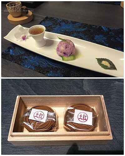 7.「一九三象佐沉香藝術禪食」會館的素食餐點相當精緻。
8.用餐之前,會館會提供消費者品香的茶點,也會上一小段的沉香,「最大特色,就是教客人品香!」