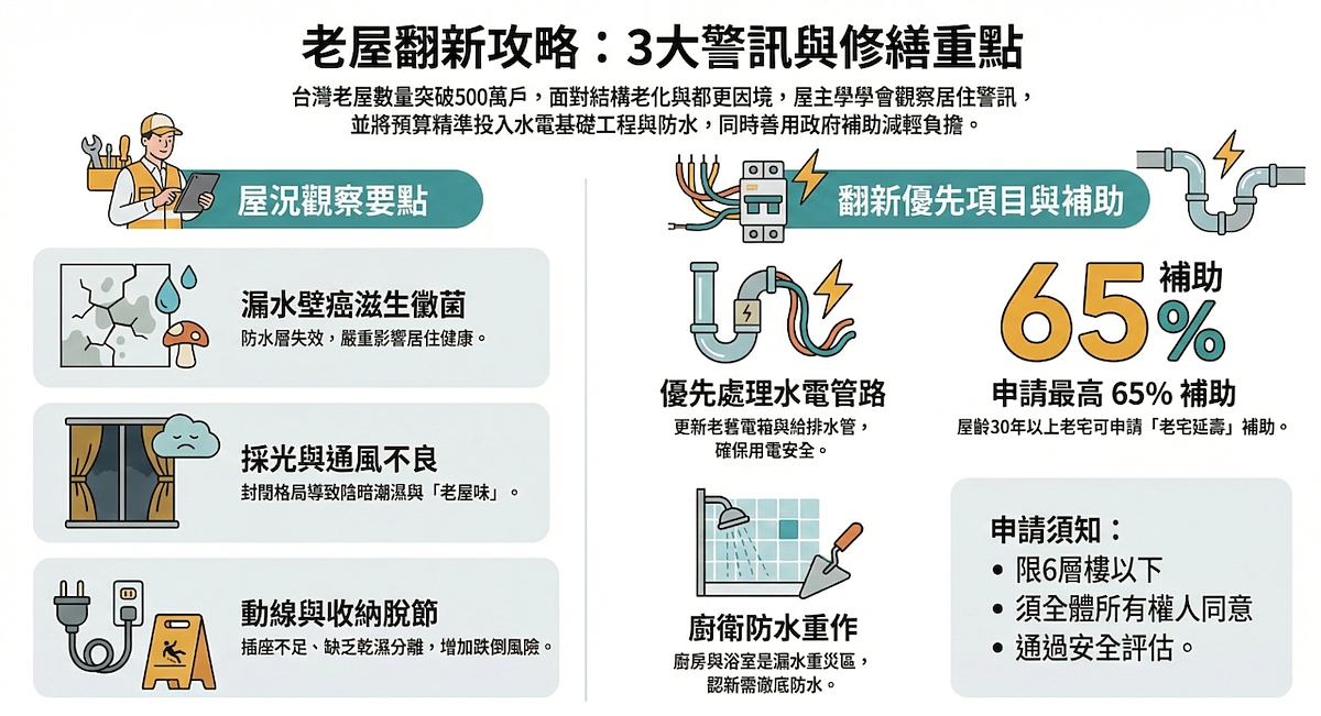 老屋「續命」聰明翻新的方法。圖/AI協作