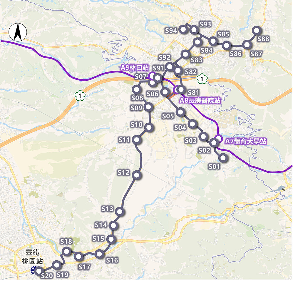 新桃林線路網圖。圖／新北市政府捷運工程局提供