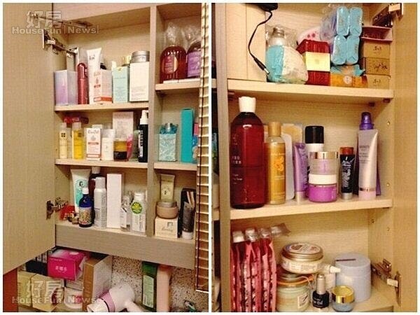 7.保養品與化妝品都收納得很整齊。