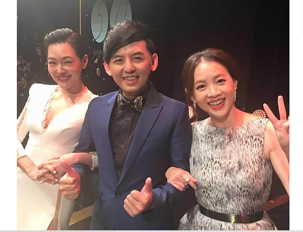 金鐘獎第50屆頒獎典禮,小S與黃子佼、曾寶儀上演世紀大和解。(翻攝自曾寶儀臉書)