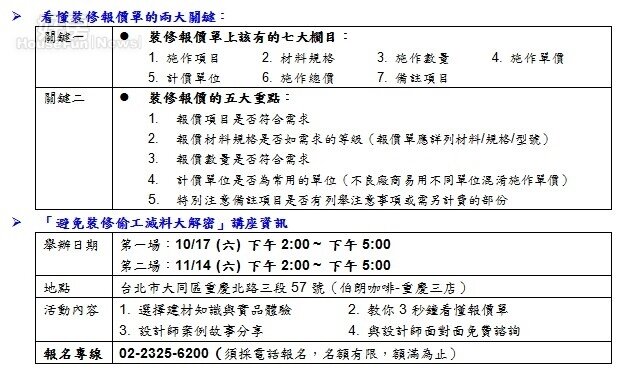 看懂裝修報價單的兩大關鍵