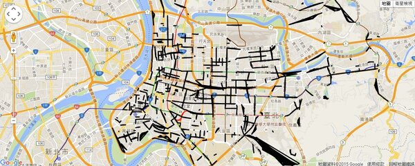 網路流傳一張民間版鉛水管分布地圖。 （翻攝自江明宗 . 政 . 路過FB）