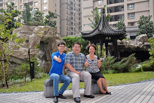 紫京城內有中國風造景。（好房網News記者 陳韋帆／攝影）