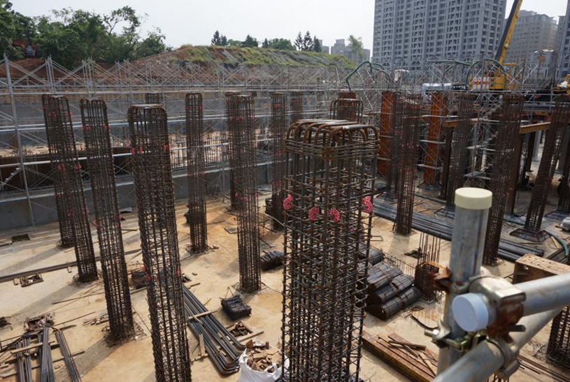 林口配水池明年4月可完工,可蓄水5萬噸。(圖/林口區公所、天空之城臉書)