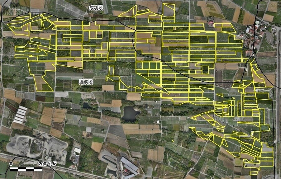 彰化縣溪州鄉放領航照圖。圖／內政部地政司
