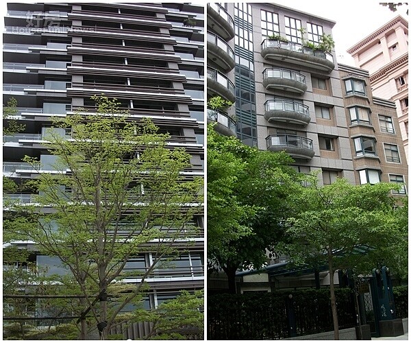 6「首泰地天泰」位在「國美大真」正對面。(左)
8大直頗具名氣的豪宅「明水漾」。(右)