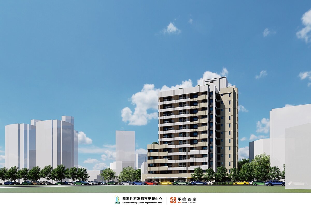 台北市士林區「承德好室」社宅預計2029年竣工。模擬圖／國家住都中心提供
