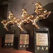 魏德聖導演大方出借《KANO》、《海角七號》、《賽德克巴萊》拿下的金馬獎，可讓人就近拍照。