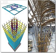 以中麗璞遇為例，在1F~1MF最主要垂直承載區的四支結構柱，特別採用＂柱核心鋼筋耐震結構＂之鋼筋工法施工