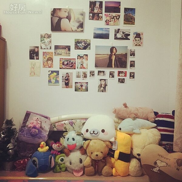7.Rita覺得每天看到床頭櫃滿滿的娃娃心情自然會好起來,也會不斷提醒自己要更努力,但現在空間快不夠擺了。