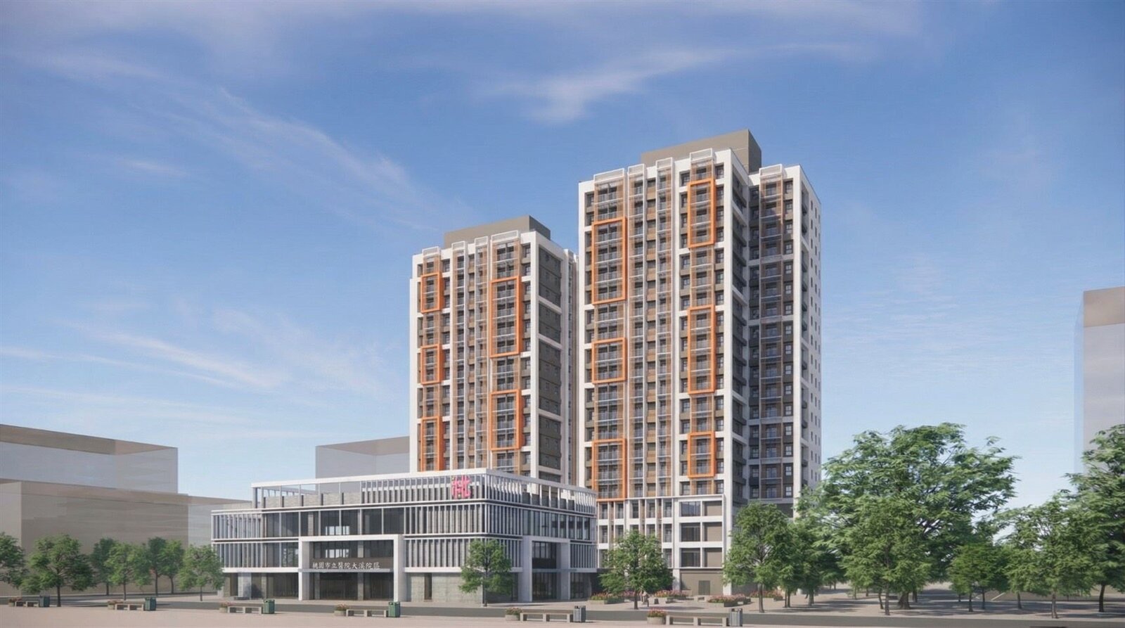 「埔頂社宅」規劃以生活機能為導向,納入埔頂轉運站、市立醫院大溪分院、公托及長照機能,整體規劃2棟社宅共400戶,並設置一棟獨立的市立醫院大樓,預計於今年底前開工。圖:市府提供