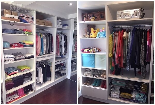 5.粉紅色化妝台組合櫃位於靠窗處,丁巧唯強調她對底妝色十分要求,因此化妝時會特地採用混光。