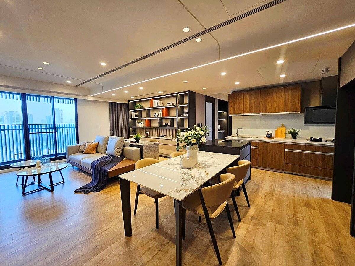 「光隆ONE PARK」規劃1層兩戶,每戶為均質52坪的標準四房產品,戶戶三面採光。圖/好房網News記者林和謙/攝