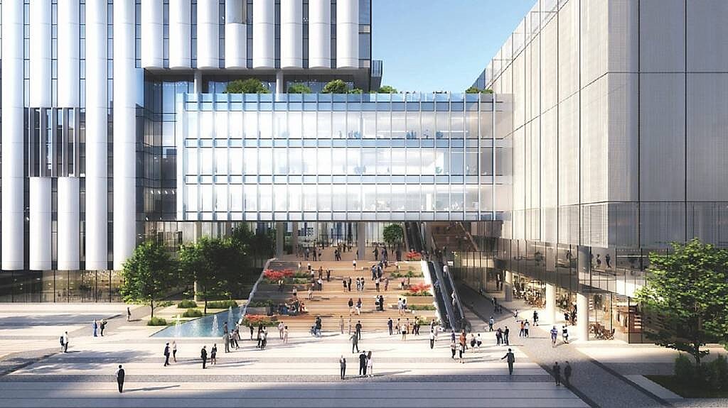 大安站「富邦富藝居」立足東區百貨、大安森林公園、信義計畫區、台大校園和將於2030年落成的北市音圖中心蛋黃圓心；圖為北市音圖中心。圖／摘自台北市工務局