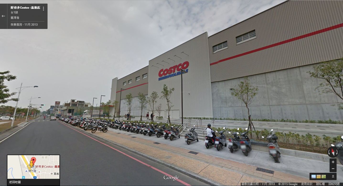 嘉義COSTCO帶動周邊生活機能,利多也反映在飆漲的房價上。(翻攝自Google Map)
