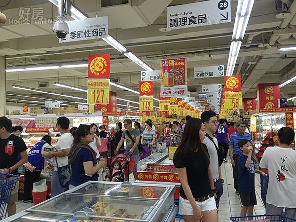 颱風過後,大賣場出現大批人潮(好房網NEWS記者林美欣攝影)