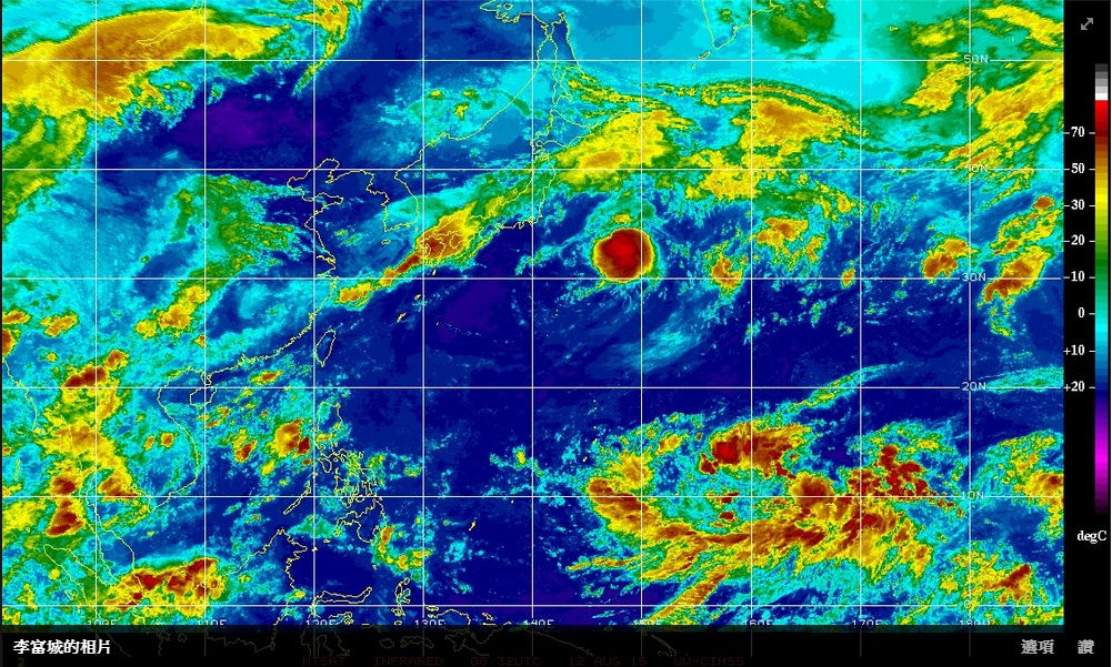 李富城在臉書貼出颱風即將生成的雲系。（翻攝自李富城臉書）