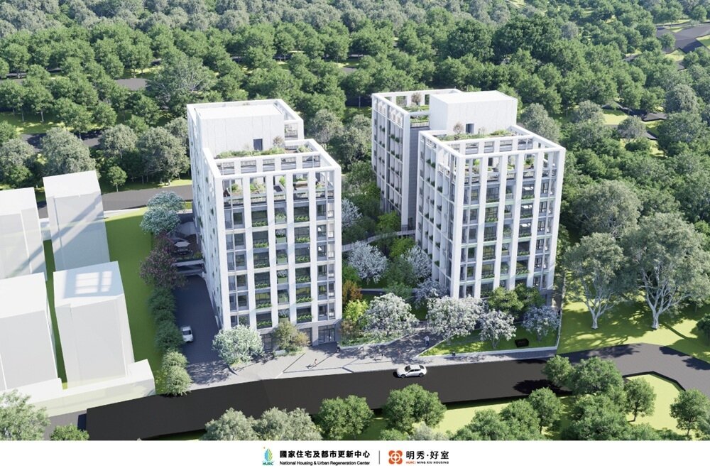 『明秀好室』位沙鹿區正德路320巷與326巷街廓內，鄰近明秀公園、埔子市民活動中心、市立沙鹿幼兒園埔子分班及台中港區運動公園，生活機能完整。圖／國家住都中心