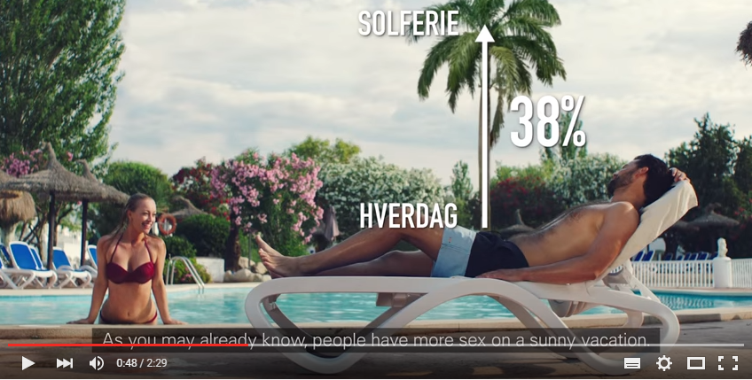 有丹麥旅遊公司推出「即刻抱孫」專案,認為旅遊可提高生育率。(圖/擷取自YouTube)