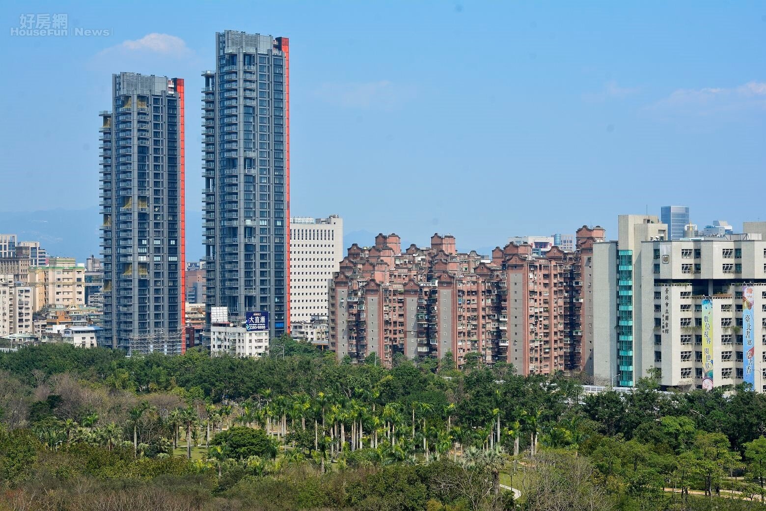 大安森林公園房市情境俯瞰圖。(好房網News記者 陳韋帆/攝影)