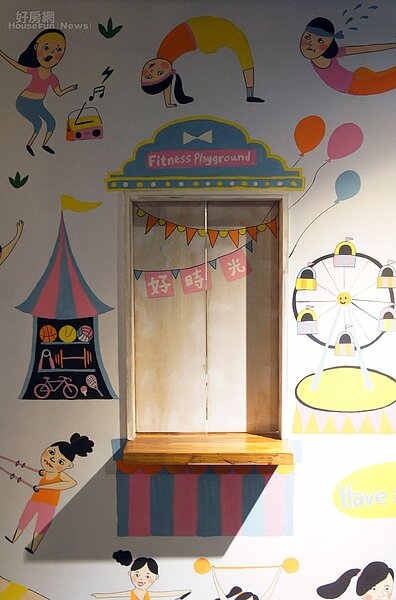 7.櫃台牆面畫滿各種女子運動圖案,出自於插畫家喜花如之手,也營造出一股輕鬆歡樂的氛圍。