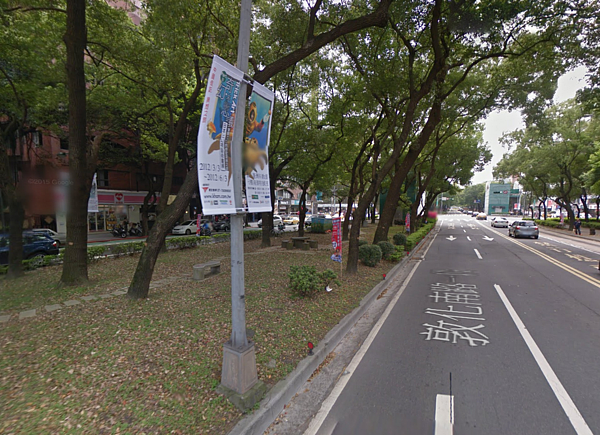 燈桿掛廣告 4月底開始收費。(翻攝自Google Map)