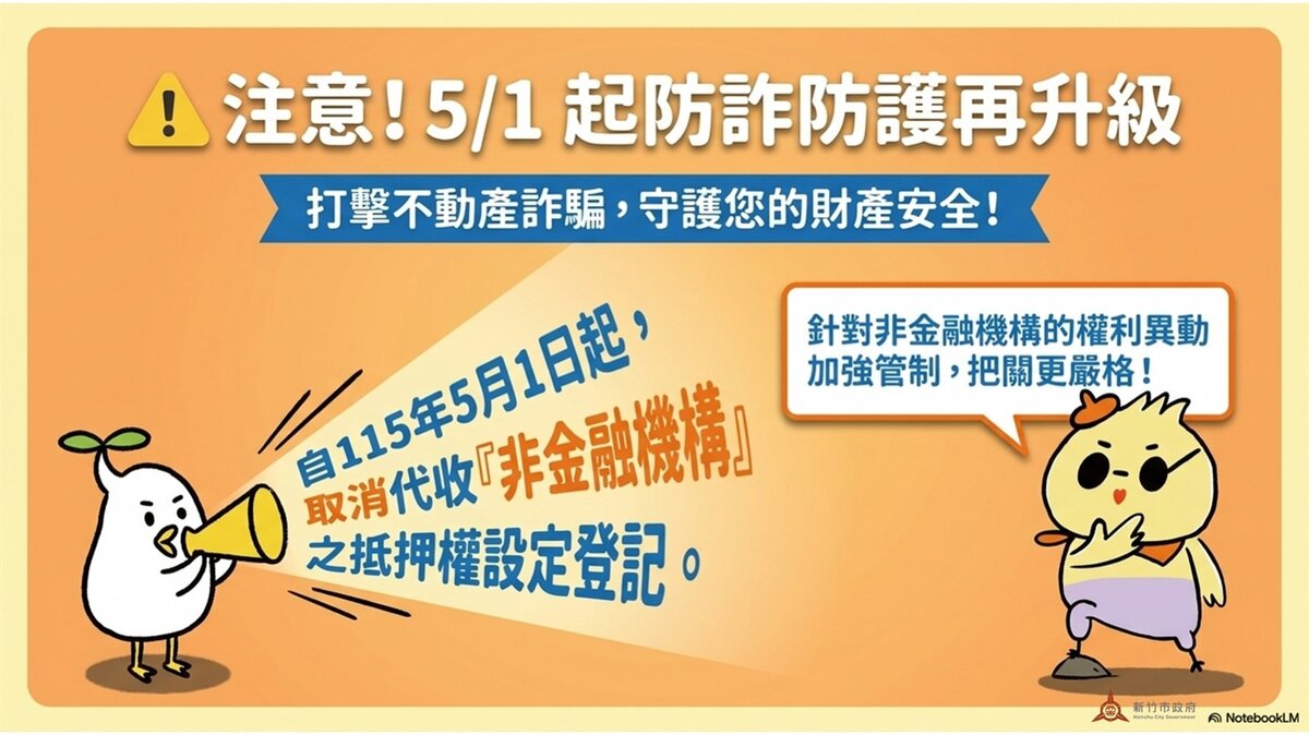 內政部修正「登記機關受理跨縣市代收地政類申請案件作業原則」，自今年5月1日起，停止受理非金融機構抵押權設定登記及其連件辦理之土地登記案件跨縣市代收代寄服務。圖／新竹市政府提供