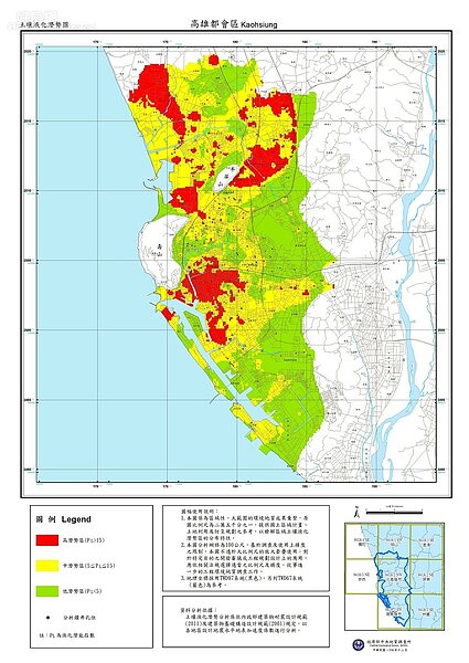 高雄都會區液化區地圖。(資料來源/內政部營建署)