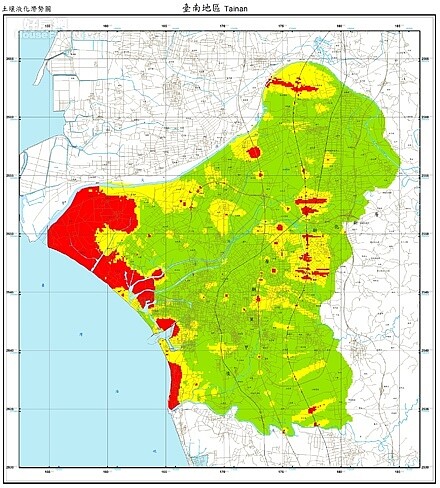 台南液化區地圖。(資料來源/內政部營建署)