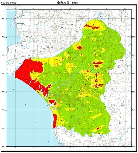 台南液化區地圖。（資料來源／內政部營建署）