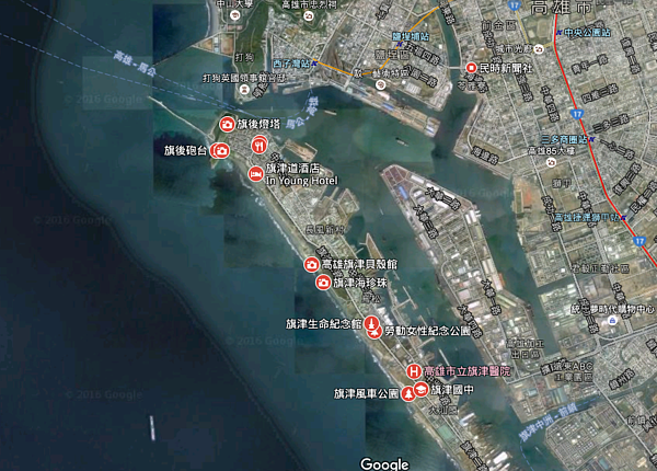 高雄拚觀光,旗津國有地預計2年內完成招商。(圖/翻攝自Google Map)