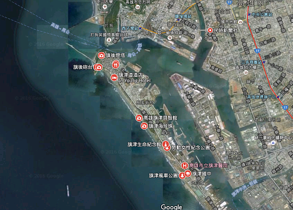 高雄拚觀光，旗津國有地預計2年內完成招商。（圖／翻攝自Google Map）