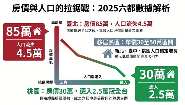 台北10年淨遷出逾4萬！桃園成移居熱區