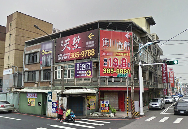 桃園建案廣告情境圖。（翻攝自Google Map）