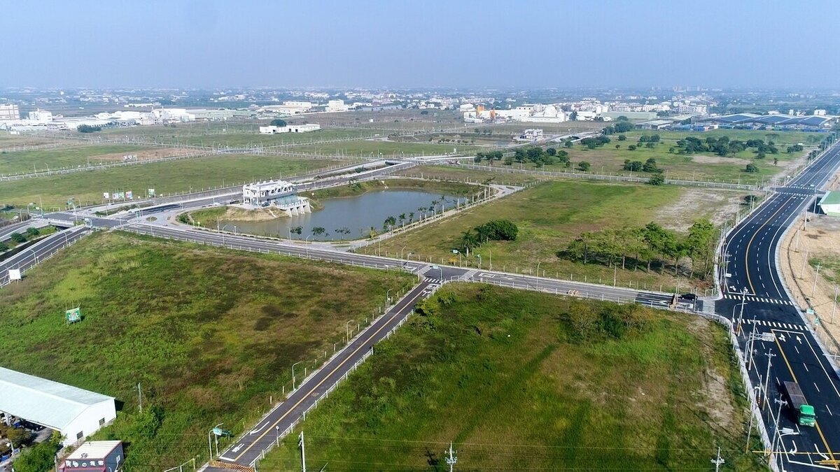 麻豆工業區市地重劃區開發完成現況。圖／台南市地政局提供
