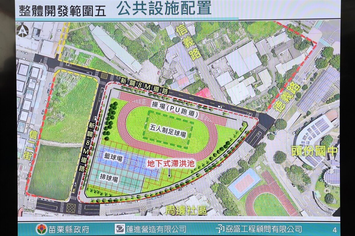 竹南頭份整體開發範圍五市地重劃工程9日舉行開工動土。圖／苗栗縣政府提供