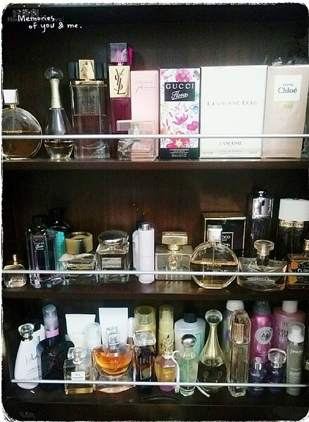 5.Lena很愛收藏香水,滿滿一整櫃香水大部份都是粉絲送的,朋友都稱她是香水控。