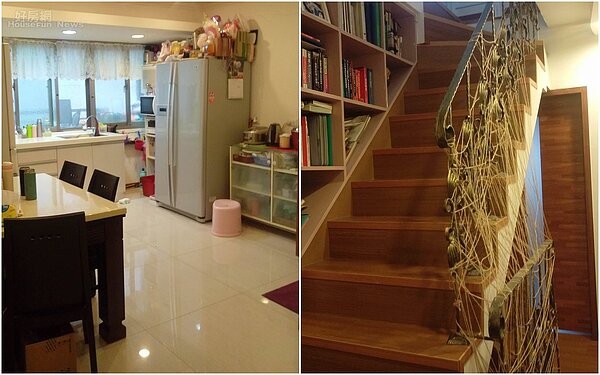 3.家裡大部份延續前屋主現成格局,包括小吧台、樓梯櫃、小陽台等家人都很喜歡,因此當初就決定不花錢裝潢。
