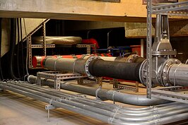 可撓軟管
污廢水管、消防灑水管、電力電信網路管、給水管、瓦
斯管、進氣管等因應隔震系統配置可撓管