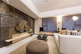 電視牆面部分在設計上有點大膽，不喜歡這種風格的人可以再另做可考量。