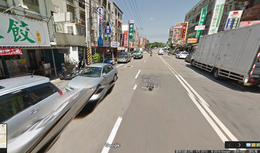 新竹市建新路一代機車停車問題難解。（圖／翻攝自Google Map）