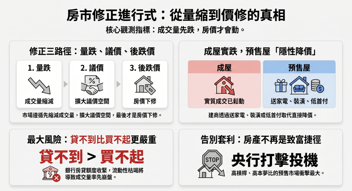 房價修正步驟。圖/資料來源:林利州;AI製圖