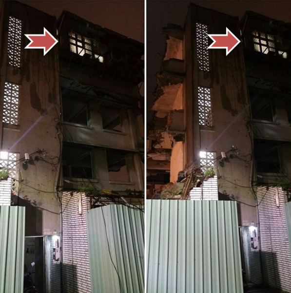 永春社區拆除1～3樓，只剩4樓搖搖欲墜「出租中」。（翻攝自爆料公社）