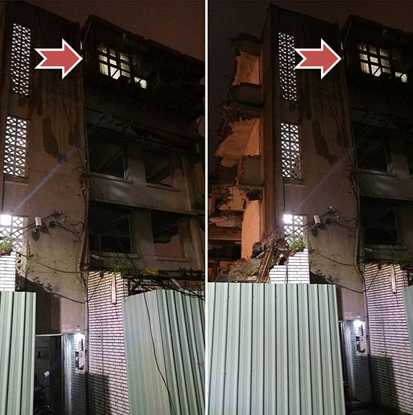永春社區拆除1~3樓,只剩4樓搖搖欲墜「出租中」。(翻攝自爆料公社)