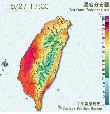 全台熱呼呼(氣象局)